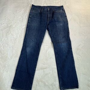 Brooks Brothers Straight Fit Jeans Mens 34x32 Dark Wash Blue Denim Actual 34x31
